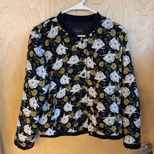 FRNCH Black Floral Bomber Jacket